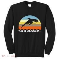 This Is Orcaward Funny Awkward Whale Sunset Sweatshirt thumb 0