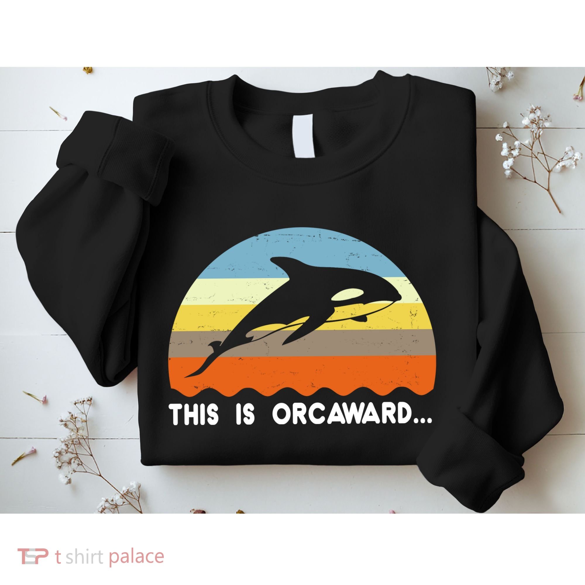 This Is Orcaward Funny Awkward Whale Sunset Sweatshirt