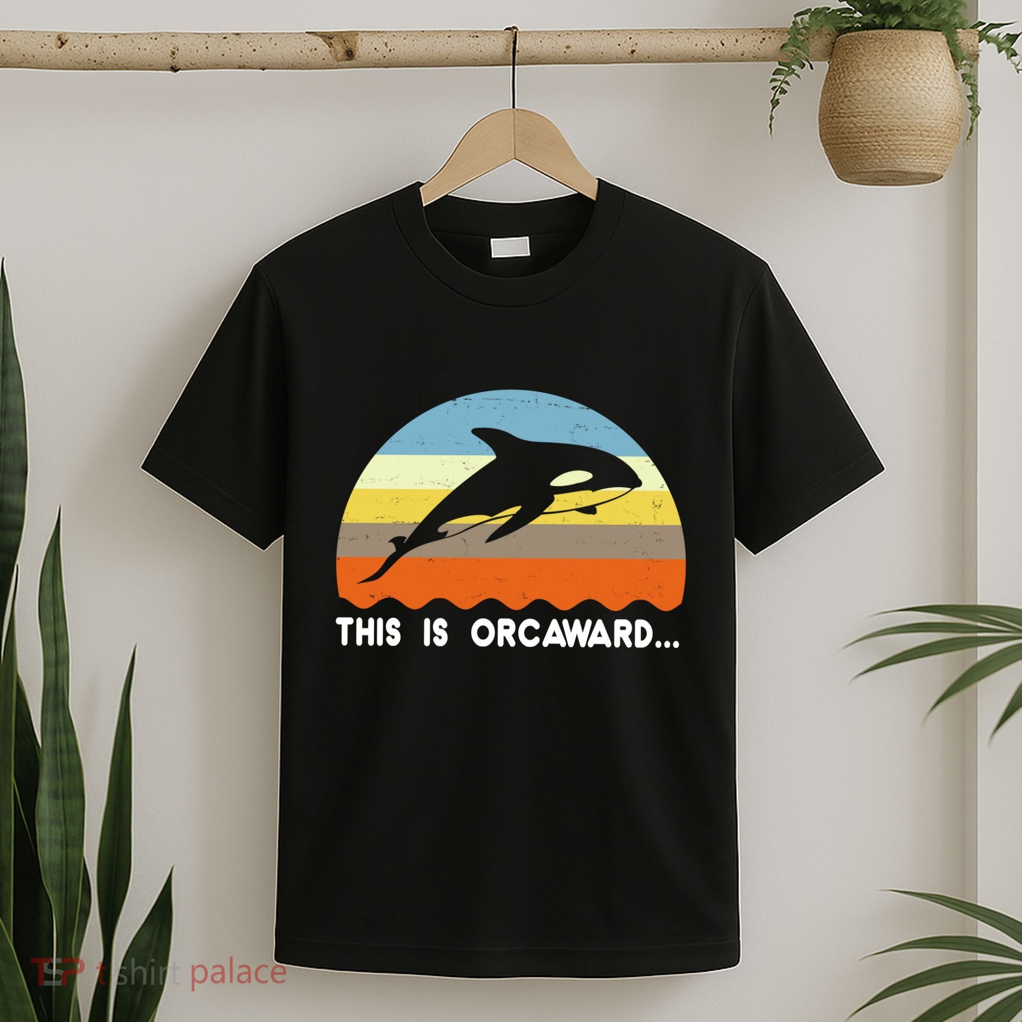 This Is Orcaward Funny Awkward Whale Sunset T-Shirt