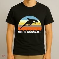 This Is Orcaward Funny Awkward Whale Sunset T-Shirt thumb 3