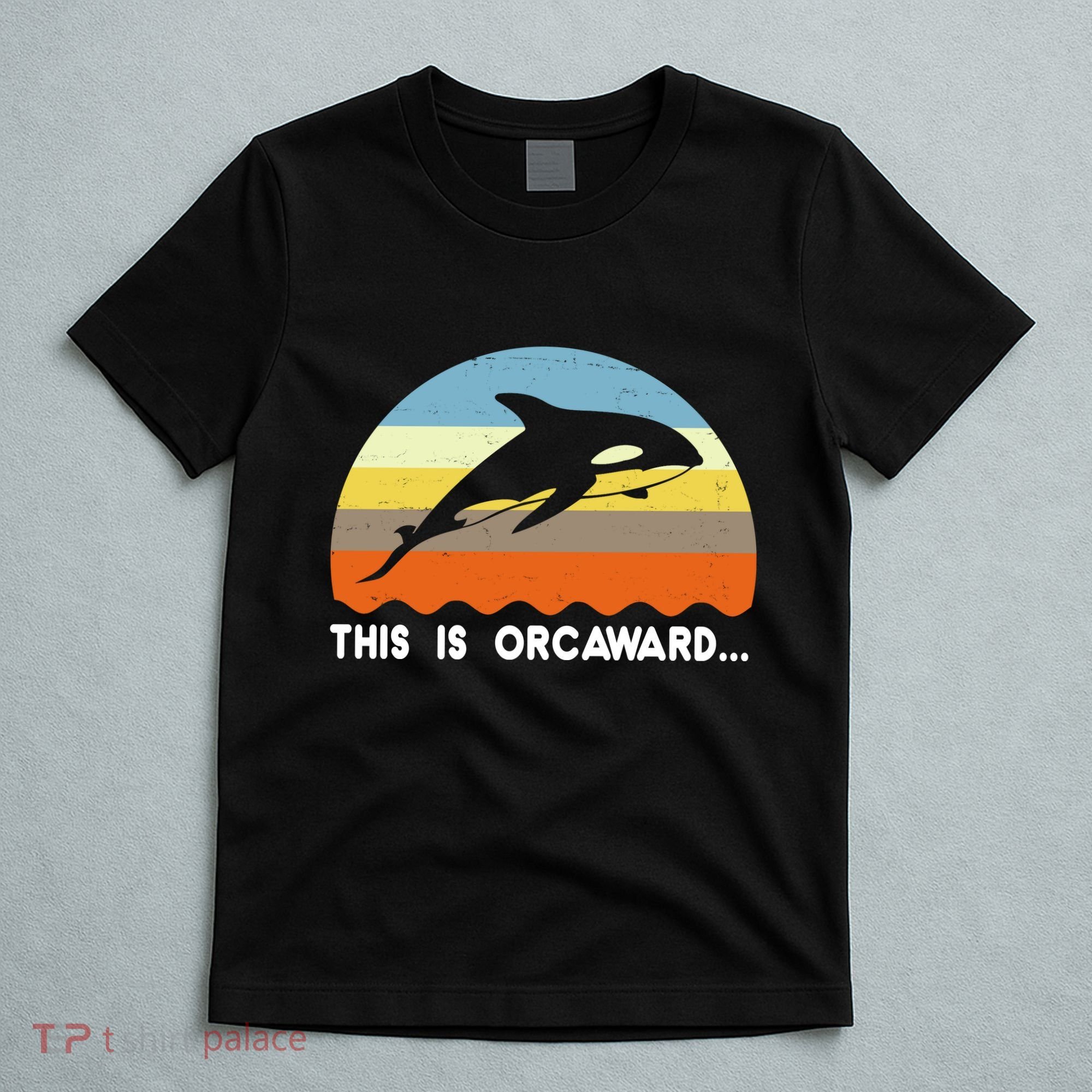 This Is Orcaward Funny Awkward Whale Sunset T-Shirt