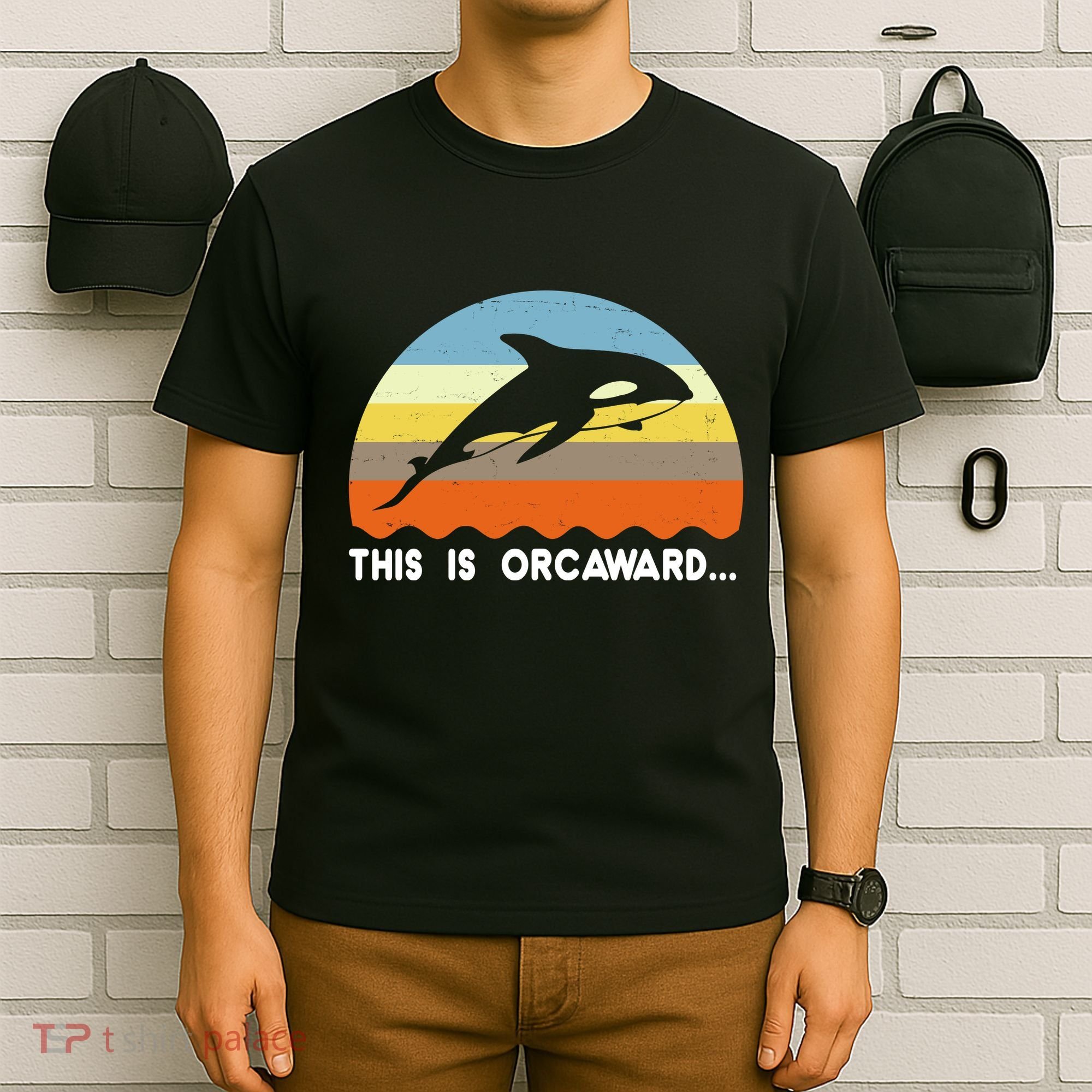 This Is Orcaward Funny Awkward Whale Sunset T-Shirt