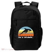 This Is Orcaward Funny Awkward Whale Sunset Backpack thumb 0