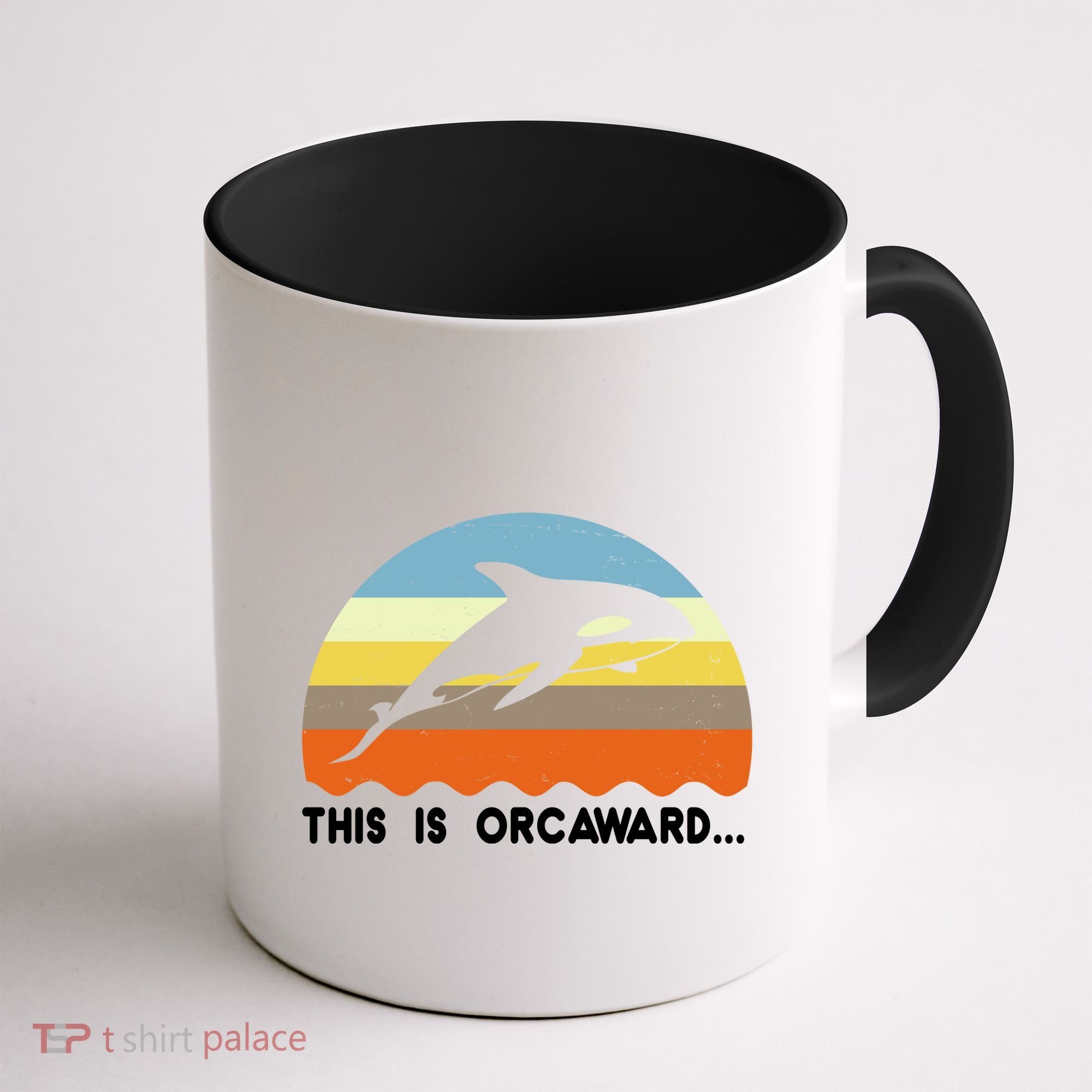 This Is Orcaward Funny Awkward Whale Sunset Coffee Mug