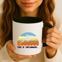 This Is Orcaward Funny Awkward Whale Sunset Coffee Mug thumb 3