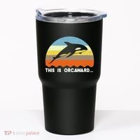 This Is Orcaward Funny Awkward Whale Sunset Tumbler thumb 0