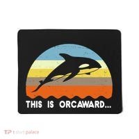 This Is Orcaward Funny Awkward Whale Sunset Mousepad thumb 0
