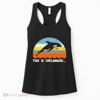 This Is Orcaward Funny Awkward Whale Sunset Women's Tank Top thumb 0