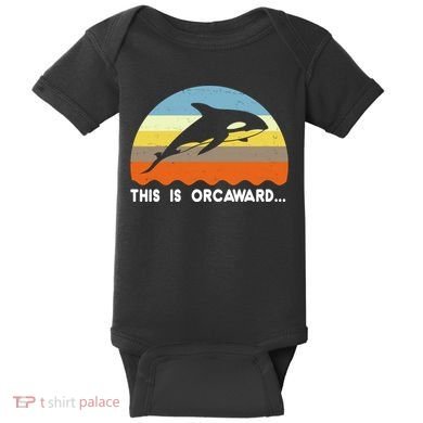 This Is Orcaward Funny Awkward Whale Sunset Baby Bodysuit