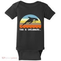 This Is Orcaward Funny Awkward Whale Sunset Baby Bodysuit thumb 0