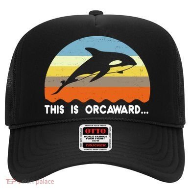 This Is Orcaward Funny Awkward Whale Sunset Hat