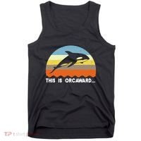 This Is Orcaward Funny Awkward Whale Sunset Tank Top thumb 0