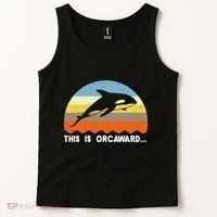 This Is Orcaward Funny Awkward Whale Sunset Tank Top thumb 2