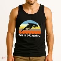 This Is Orcaward Funny Awkward Whale Sunset Tank Top thumb 3
