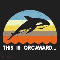 This Is Orcaward Funny Awkward Whale Sunset Golf Towel thumb 3
