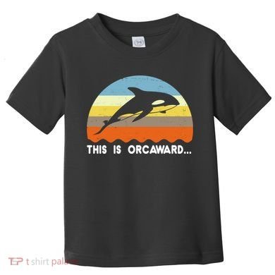 This Is Orcaward Funny Awkward Whale Sunset Toddler T-Shirt