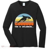 This Is Orcaward Funny Awkward Whale Sunset Women's Long Sleeve Shirt thumb 0