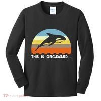 This Is Orcaward Funny Awkward Whale Sunset Kids Long Sleeve Shirt thumb 0