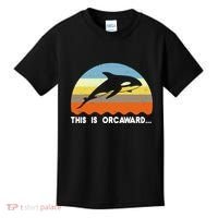 This Is Orcaward Funny Awkward Whale Sunset Kids T-Shirt thumb 0