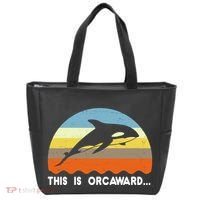 This Is Orcaward Funny Awkward Whale Sunset Tote Bag thumb 0