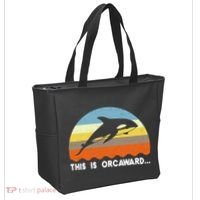This Is Orcaward Funny Awkward Whale Sunset Tote Bag thumb 2