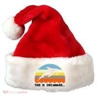 This Is Orcaward Funny Awkward Whale Sunset Santa Hat thumb 0