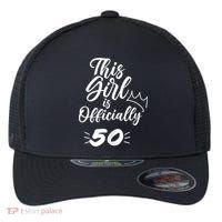 This  Is Officially 50 Fifty 50Th Fiftieth Cute Birthday Flexfit Unipanel Trucker Cap thumb 0