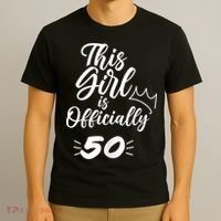This  Is Officially 50 Fifty 50Th Fiftieth Cute Birthday T-Shirt thumb 3