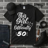 This  Is Officially 50 Fifty 50Th Fiftieth Cute Birthday Tall T-Shirt thumb 3