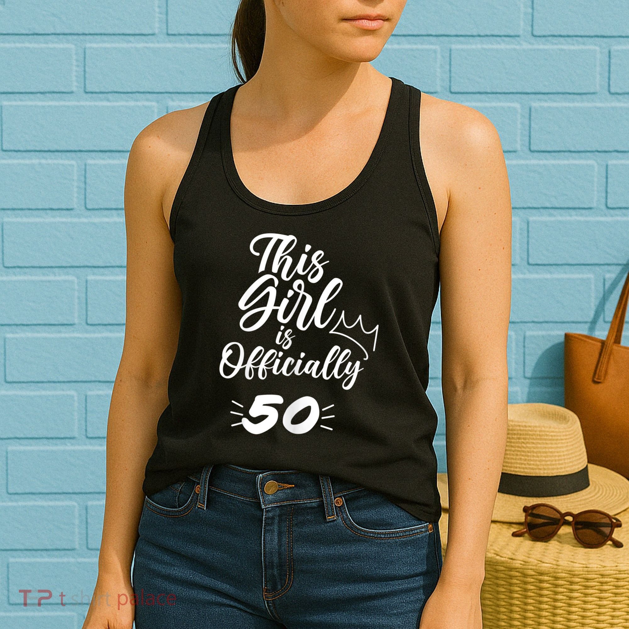 This  Is Officially 50 Fifty 50Th Fiftieth Cute Birthday Women's Tank Top