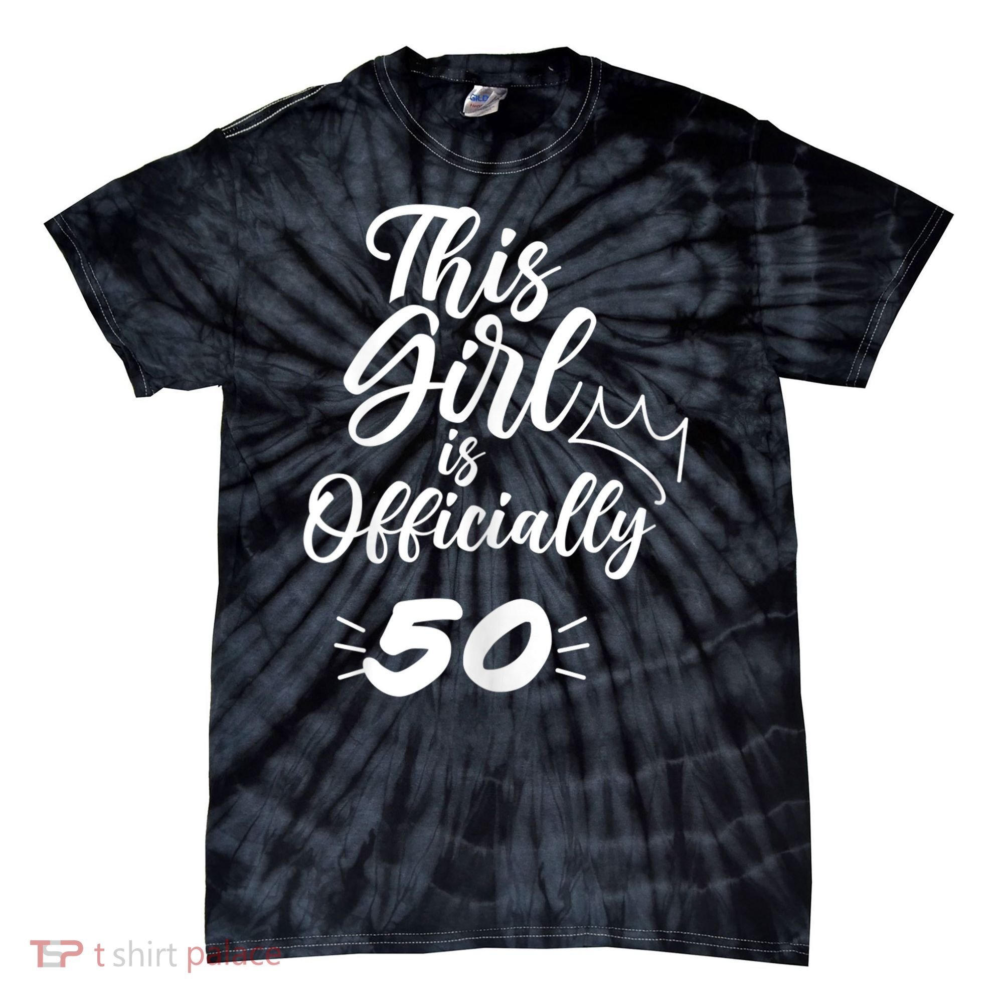 This  Is Officially 50 Fifty 50Th Fiftieth Cute Birthday Tie-Dye T-Shirt