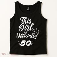 This  Is Officially 50 Fifty 50Th Fiftieth Cute Birthday Tank Top thumb 2