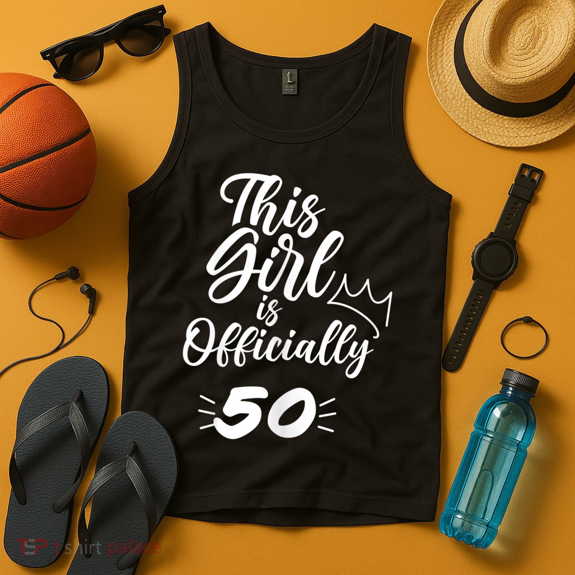 This  Is Officially 50 Fifty 50Th Fiftieth Cute Birthday Tank Top