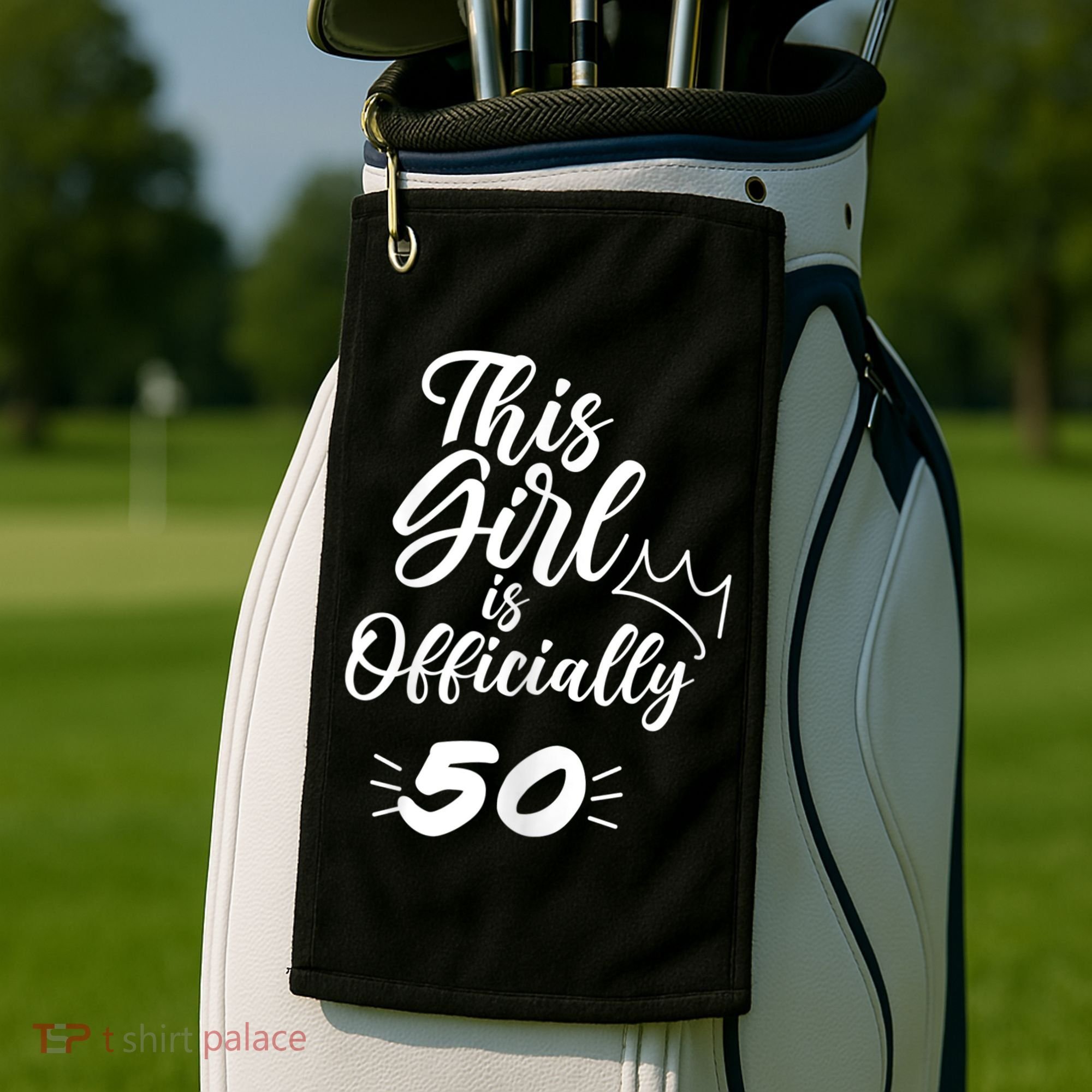 This  Is Officially 50 Fifty 50Th Fiftieth Cute Birthday Golf Towel