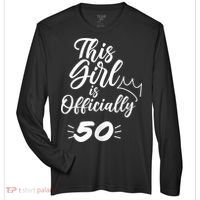 This  Is Officially 50 Fifty 50Th Fiftieth Cute Birthday Zone Performance Long-Sleeve T-Shirt thumb 0