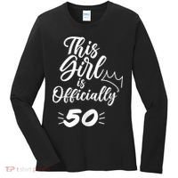 This  Is Officially 50 Fifty 50Th Fiftieth Cute Birthday Women's Long Sleeve Shirt thumb 0