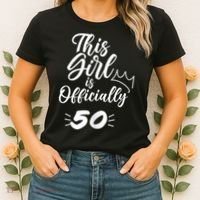 This  Is Officially 50 Fifty 50Th Fiftieth Cute Birthday Women's T-Shirt thumb 2