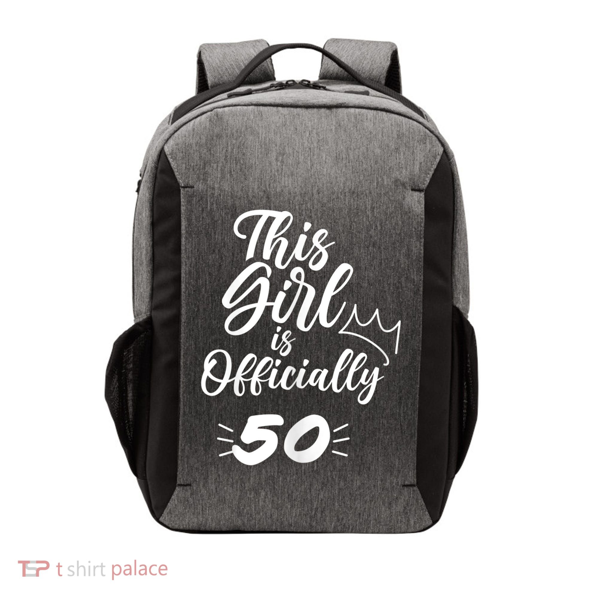 This  Is Officially 50 Fifty 50Th Fiftieth Cute Birthday Vector Backpack