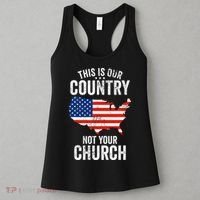 This Is Our Country Not Your Church Funny Atheist America Women's Tank Top thumb 3
