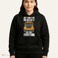 Turn It Off And Restart Funny School Bus Driver Appreciation Hoodie thumb 5