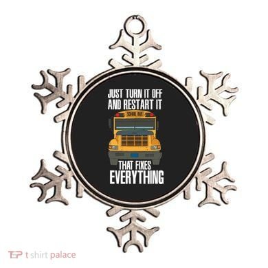 Turn It Off And Restart Funny School Bus Driver Appreciation Ornament