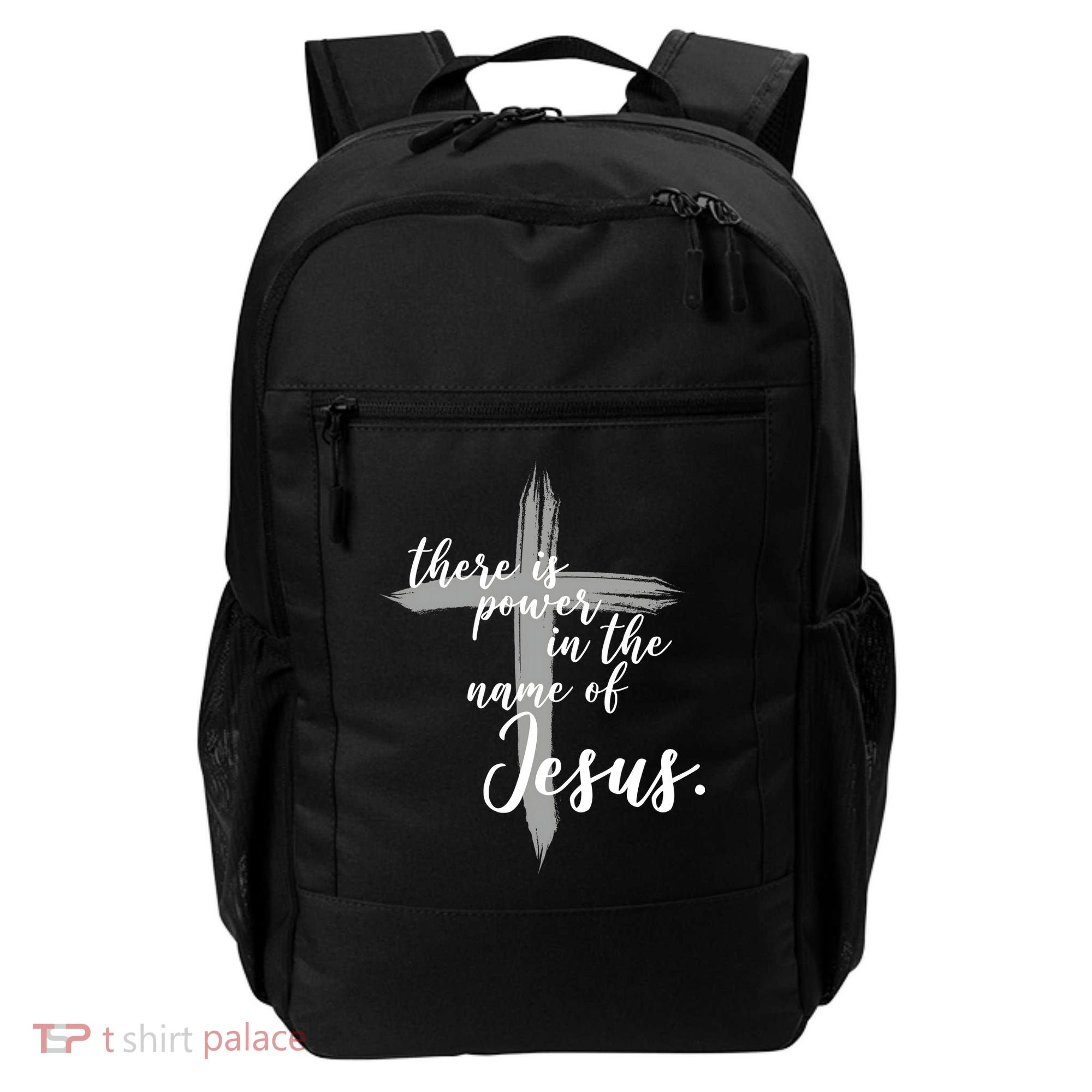 There Is Power In The Name Of Jesus Cross Backpack