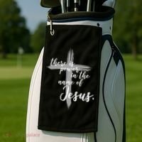 There Is Power In The Name Of Jesus Cross Golf Towel thumb 2