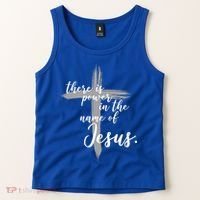 There Is Power In The Name Of Jesus Cross Tank Top thumb 2