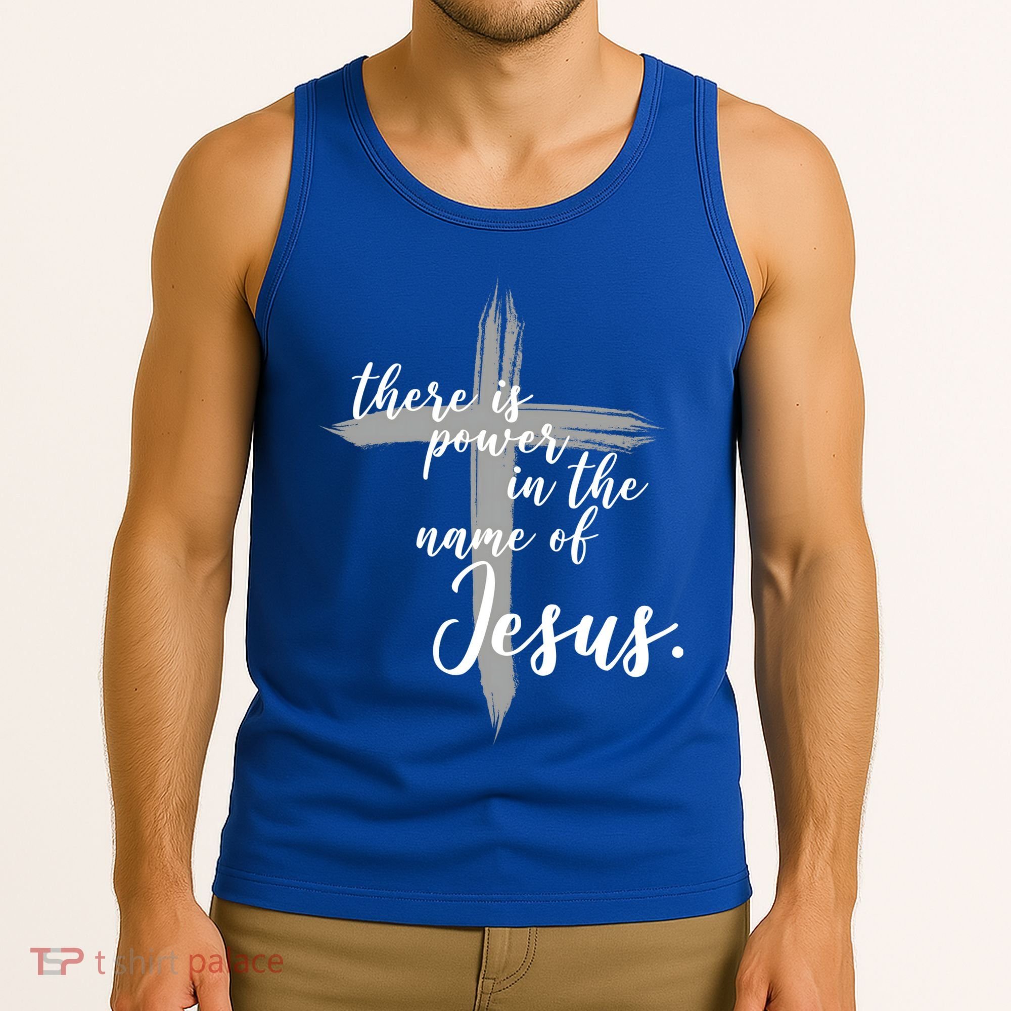 There Is Power In The Name Of Jesus Cross Tank Top