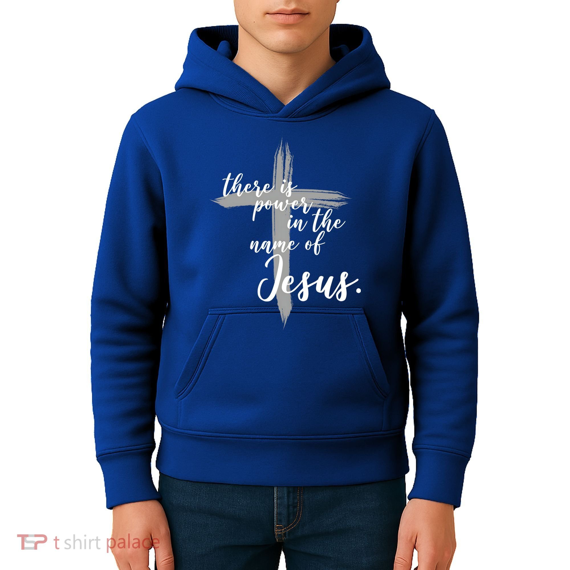 There Is Power In The Name Of Jesus Cross Kids Hoodie