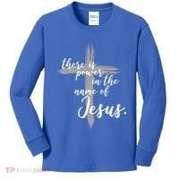 There Is Power In The Name Of Jesus Cross Kids Long Sleeve Shirt thumb 0