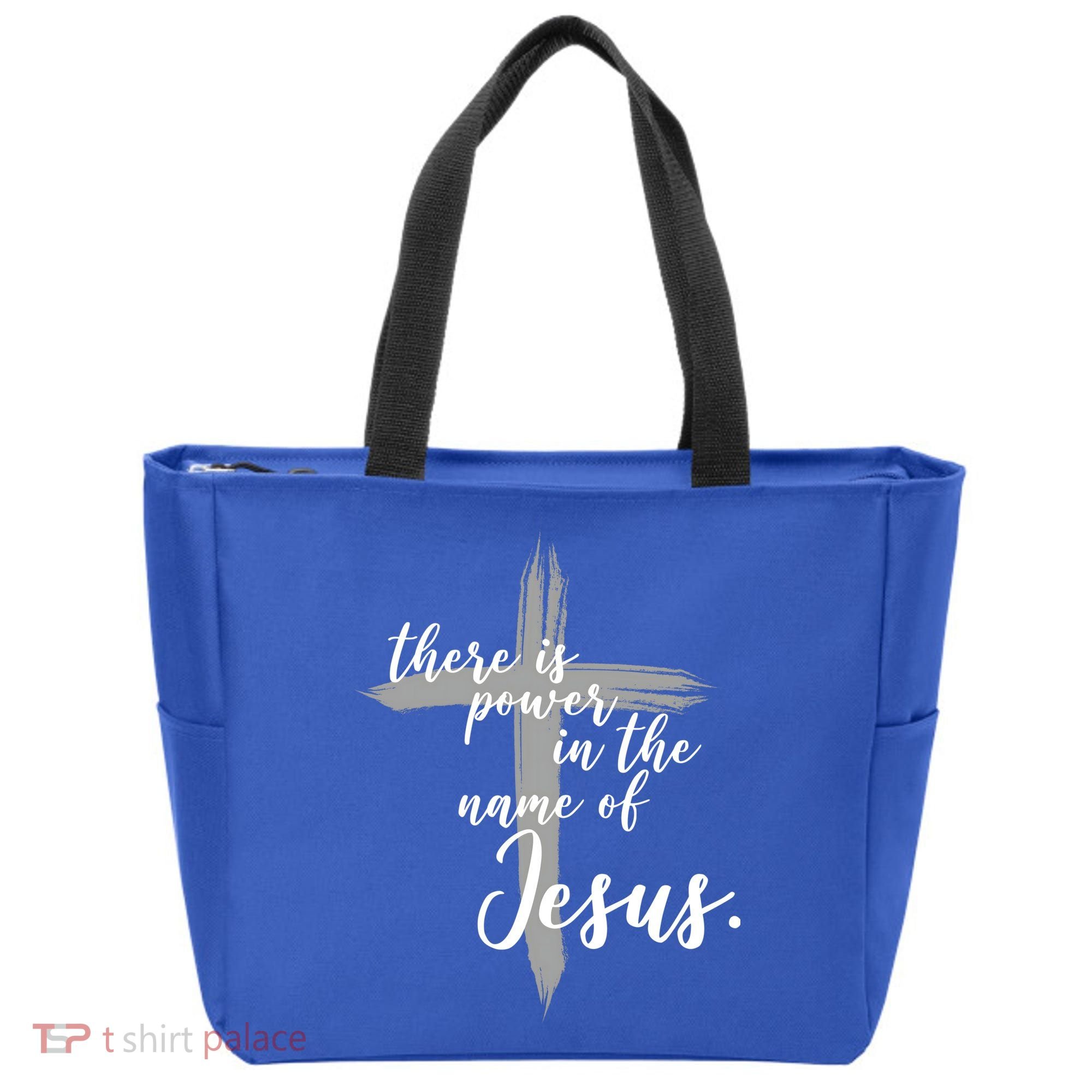 There Is Power In The Name Of Jesus Cross Tote Bag