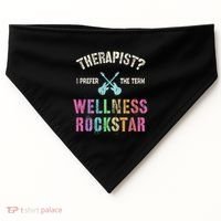 Therapist I Prefer Wellness Rockstar Therapy Ninja Team Cute Gift USA-Made Doggie Bandana thumb 0