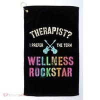 Therapist I Prefer Wellness Rockstar Therapy Ninja Team Cute Gift Golf Towel thumb 0